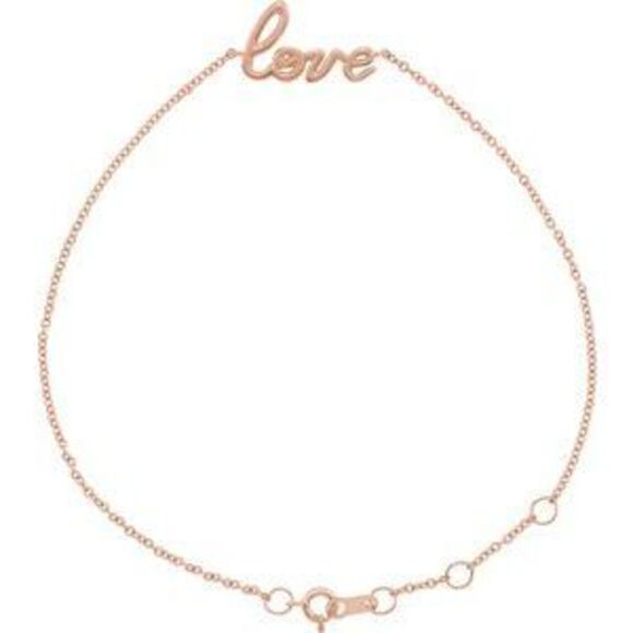 Kazi Luxury 14K Rose Gold Love 6 1/2-7 1/2